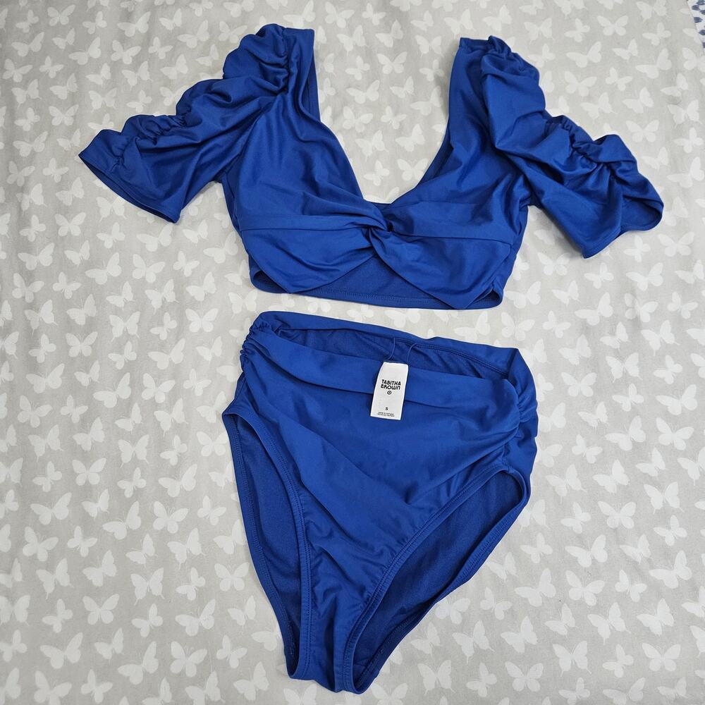 Tabitha Brown Women's Two-Piece Bikini Swimsuit Blue Medium/Small Resort Beach